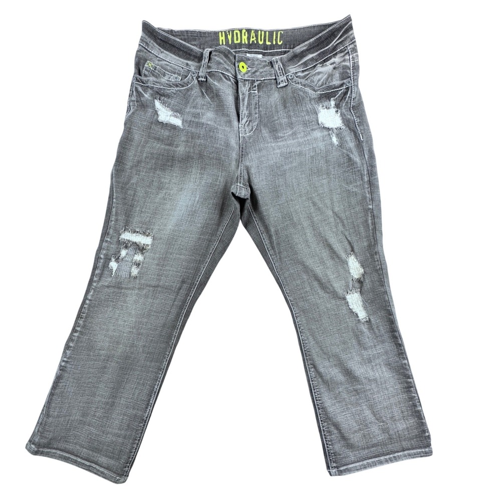 HYDRAULIC‎ Goddess Distressed Gray Wash Denim Jeans Plus Size 18W